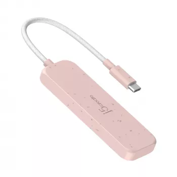 USB-C-keskitin j5create JCH342ER-N 4-porttinen Type-C Type-A Gen 2 10000 Mbit/s rose