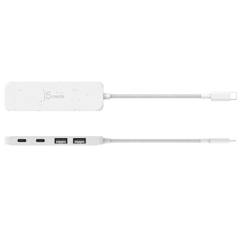 j5create ympäristöystävällinen USB-C - 4-porttinen Type-C & Type-A Gen 2 -keskitin