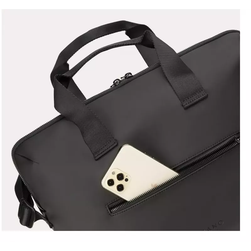 Tucano Gommo BGOM15-BK kannettavan tietokoneen laukku 15,6 tuuman kannettaville ja MacBook Pro 16 tuumalle (40,6 cm), vettä hylkivä kierrätysmateriaali, olkahihna, musta