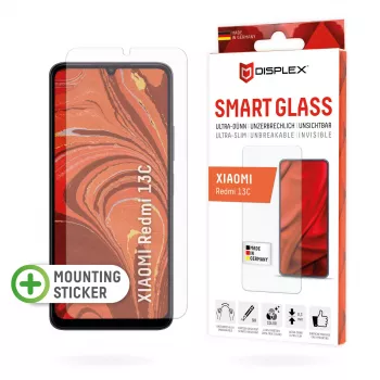 Displex Smart Glass (9H) Xiaomi Redmi 13C, asennustarrat, särkymätön