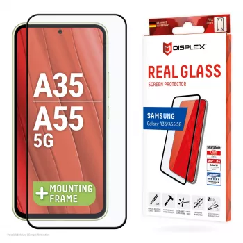 Displex Full Cover -näytönsuojakalvo (10H) Samsung Galaxy A35/A55 5G:lle, Eco-asennuskehys, Full Cover