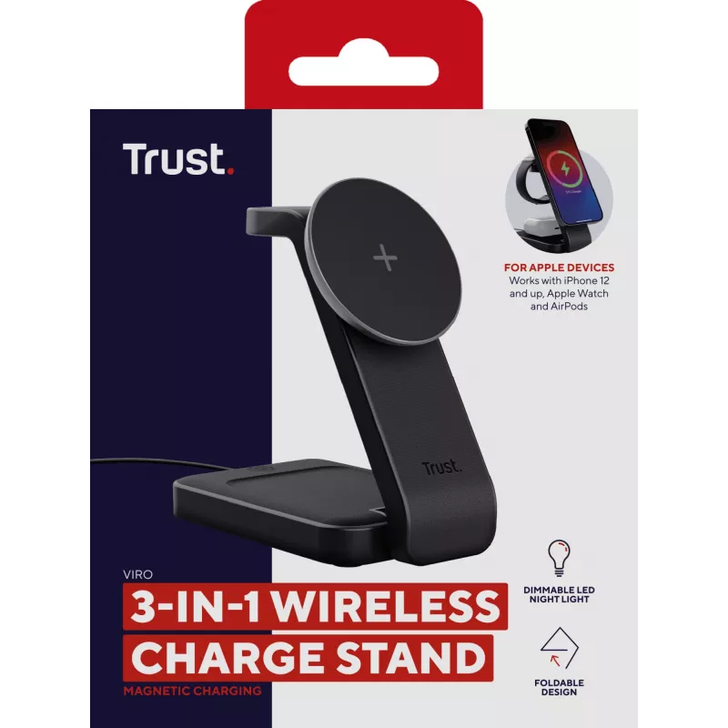 Trust Viro kuulokkeet, headset, älypuhelin, älykello musta USB langaton lataus
