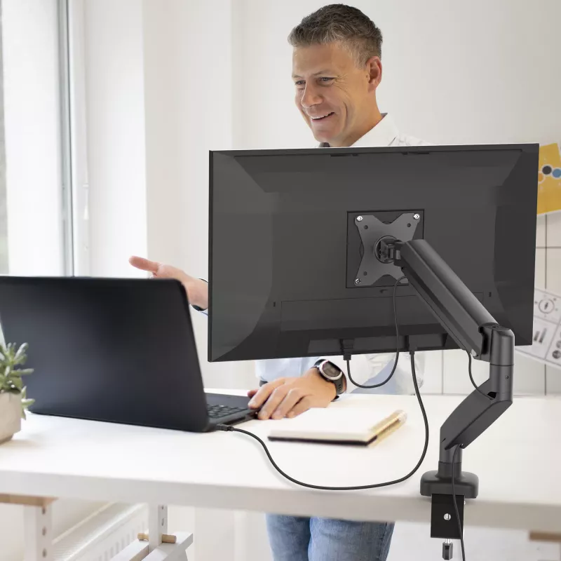 j5create JTSA101 ergonominen näyttöteline musta pöytäkiinnike pöytäläpivienti 8 kg 17–32 inch