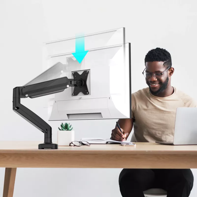 j5create JTSA101 ergonominen näyttöteline musta pöytäkiinnike pöytäläpivienti 8 kg 17–32 inch