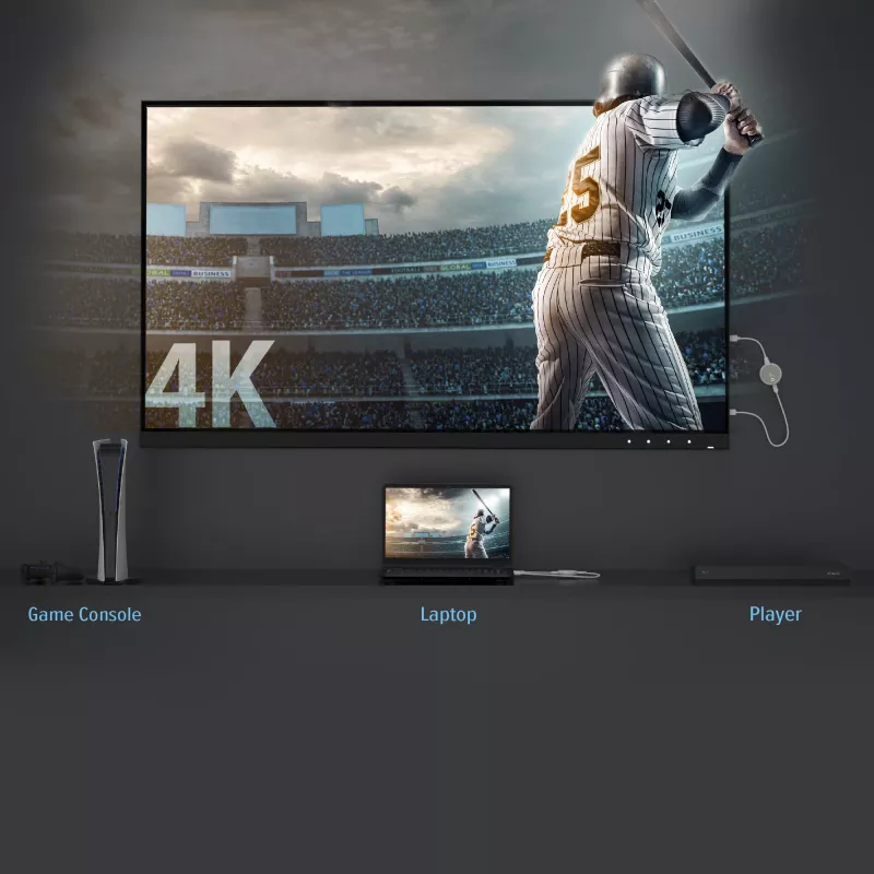 j5create JVAW75 ScreenCast 4K langaton näytön HDMI™-jatko, harmaa/valkoinen