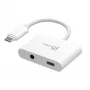 j5create JCA122 USB-C® - 3,5 mm äänisovitin Power Deliveryllä, musta