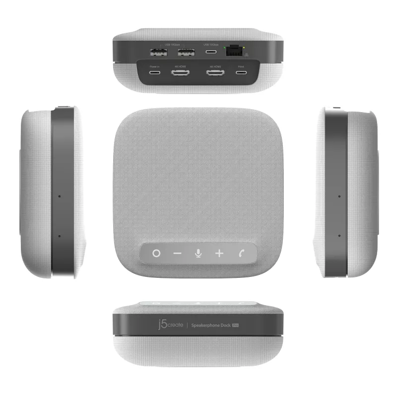 j5create JCDS337 USB-C® Dual 4K -kaiutinpuhelin-telakka Pro, musta