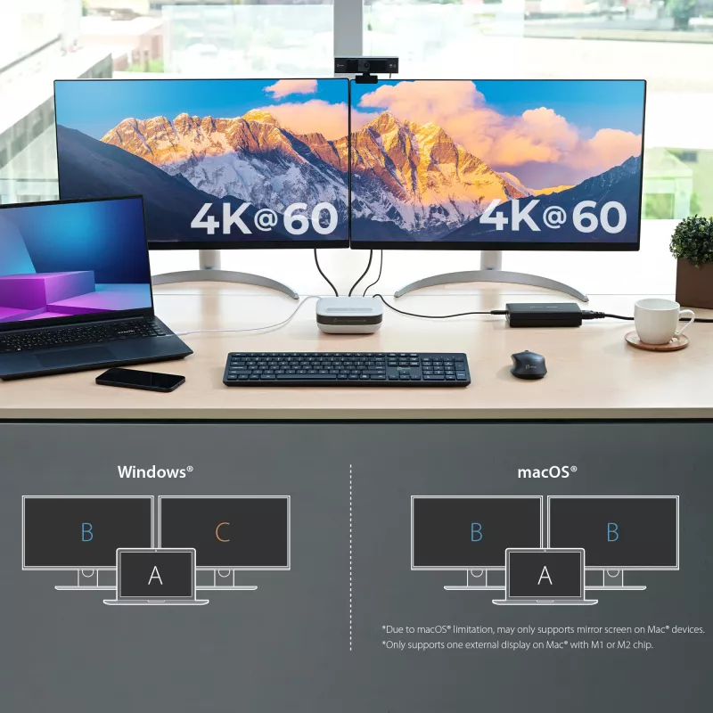 j5create JCDS337 USB-C® Dual 4K -kaiutinpuhelin-telakka Pro, musta