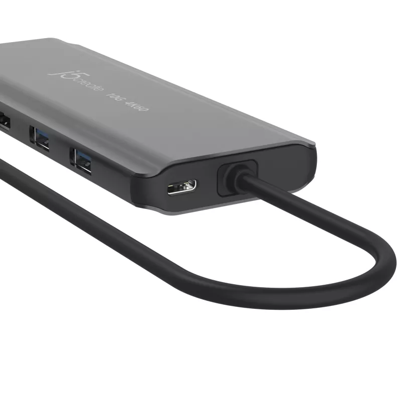 j5create JCD398 USB-C® Dual 4K HDMI™ 10Gbps Mini-telakka, musta