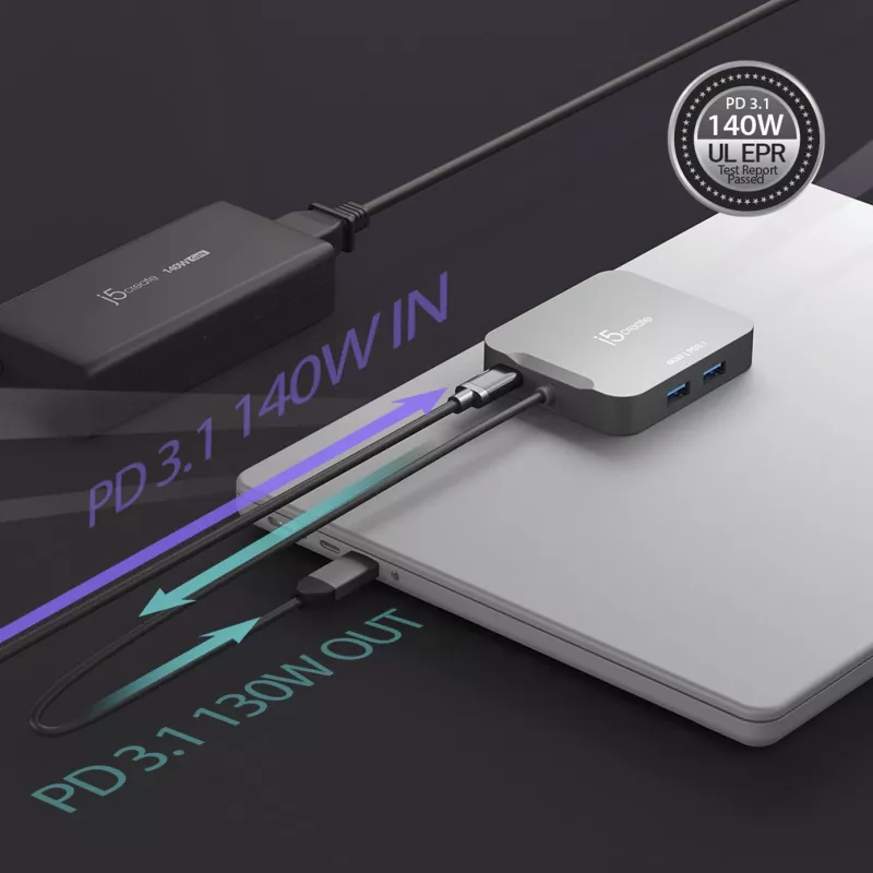 j5create JCD3191 4K60 Elite USB-C® matkasovitin, musta