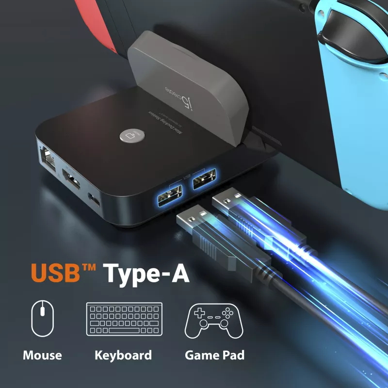 j5create JCD620 Mini-telakka Nintendo Switch™ -konsolille, musta