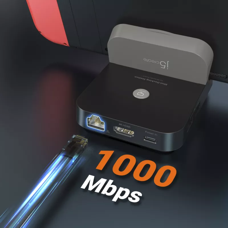 j5create JCD620 Mini-telakka Nintendo Switch™ -konsolille, musta