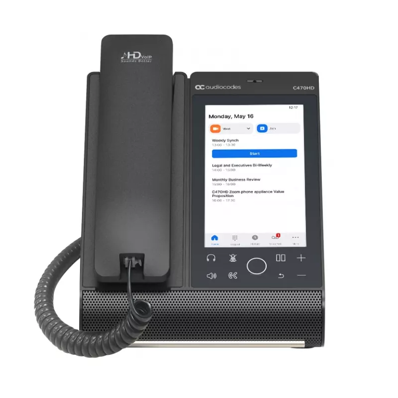 IP-puhelin AudioCodes Teams C470HD PoE GbE johdollinen käsiluuri Android