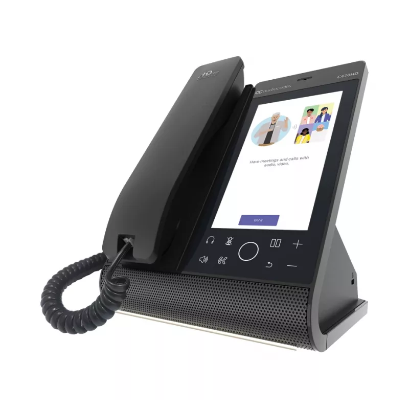 IP-puhelin AudioCodes Teams C470HD PoE GbE johdollinen käsiluuri Android