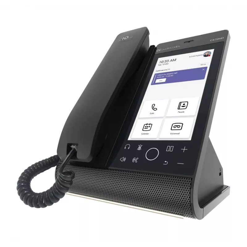 IP-puhelin AudioCodes Teams C470HD PoE GbE johdollinen käsiluuri Android