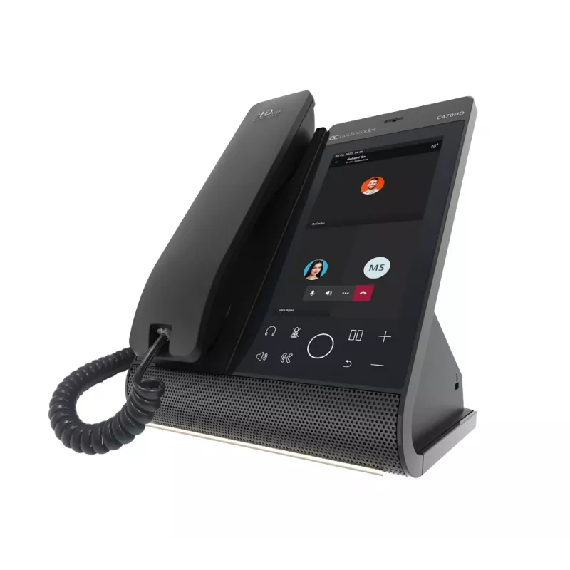 IP-puhelin AudioCodes Teams C470HD PoE GbE johdollinen käsiluuri Android