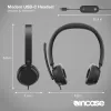 Incase Designed by Microsoft Modern USB-C Headset johdollinen kuulokemikrofoni pääpanta toimisto/callcenter USB Type-C musta