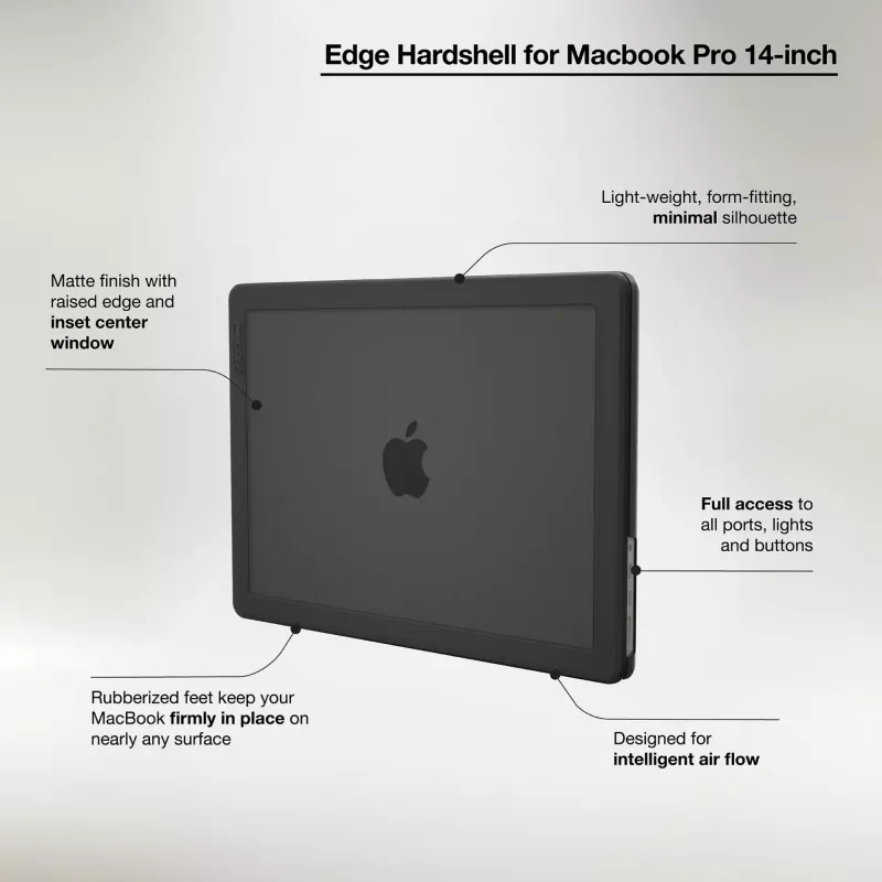 Kovakuorinen kotelo Incase Edge 16 tuuman MacBook Pro M1-M4 musta