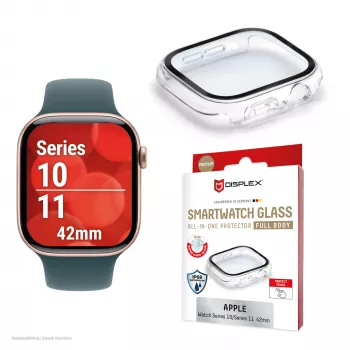 Koko kehon suojus e.v.i. DISPLEX Apple Series 10 42mm läpinäkyvä — täyspintainen suojakalvo Apple Watch Series 10 42mm