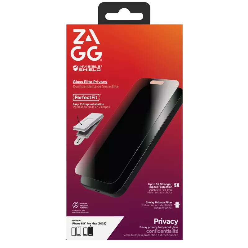 InvisibleShield Glass Elite Privacy-tietosuojakalvo Apple iPhone 17 Pro Max