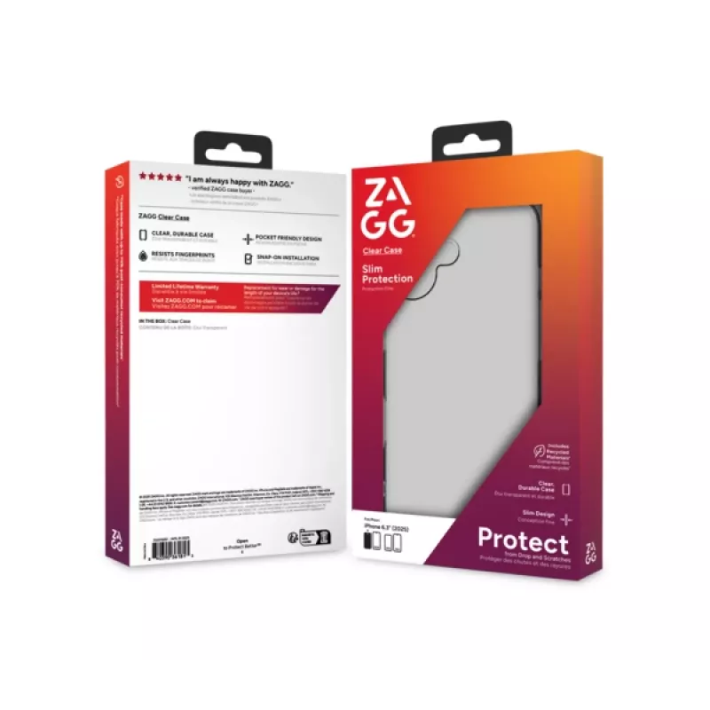 ZAGG 702319251 kirkas suojakotelo Apple iPhone 17 -puhelimelle, TPU, läpinäkyvä