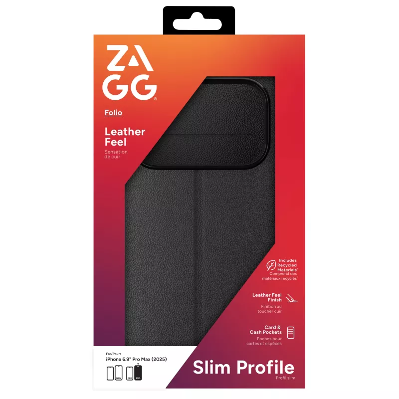 ZAGG 702319258 Folio -suojakotelo Apple iPhone 17 Pro Max -puhelimelle, musta