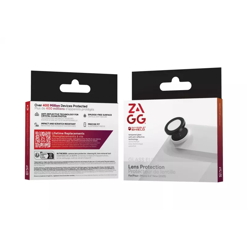 ZAGG InvisibleShield Premium Glass CameraRing 200118679 kameran linssinsuoja Apple iPhone Airille, musta