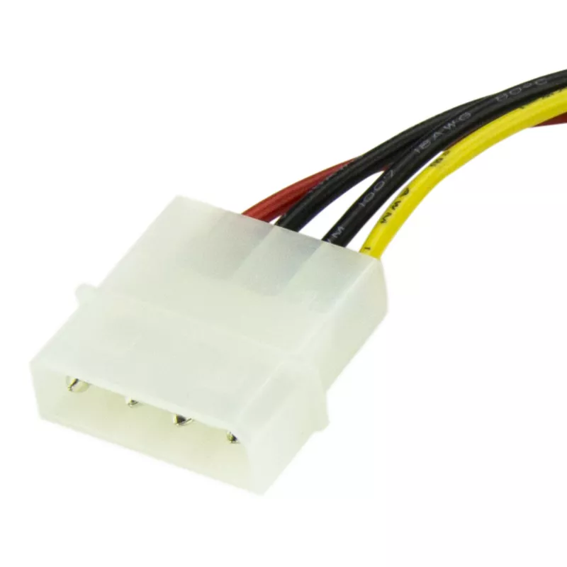 StarTech.com 15 cm 4-pin LP4 - SATA virtakaapelisovitin, Molex (4-pin), SATA 15-pin, 0,152 m, urosliitin, suora, suora