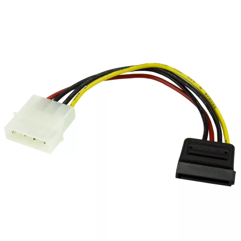 StarTech.com 15 cm 4-pin LP4 - SATA virtakaapelisovitin, Molex (4-pin), SATA 15-pin, 0,152 m, urosliitin, suora, suora