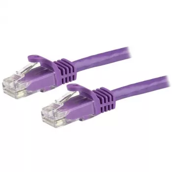 StarTech.com 15 m CAT6 Ethernet-kaapeli - lila CAT 6 Gigabit Ethernet -johto - 250M 100W PoE RJ45 UTP verkko-/patch-kaapeli, ilman lukituskynsiä, vedonpoistolla, yksittäin testattu