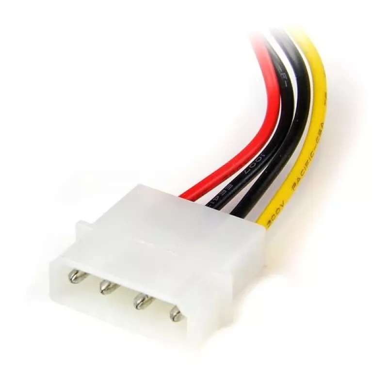 StarTech.com 6 in 4-pin LP4 - vasemmalle kulma SATA virtakaapelisovitin