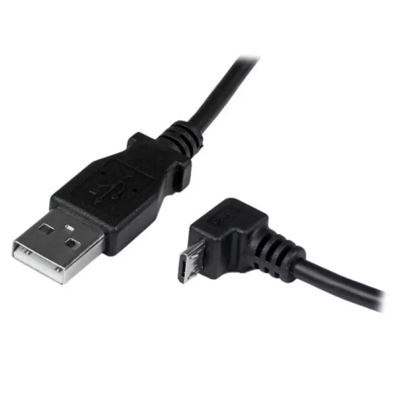 StarTech.com 2 m Micro-USB kaapeli - A - kulma Micro-B, 2 m, USB A, Micro-USB B, USB 2.0, 0,48 Gbit/s, musta