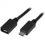 StarTech.com USBUBEXT50CM Micro-USB-jatkojohto uros/naaras, 0,5 m (20 tuumaa), Micro-USB B, USB 2.0, musta