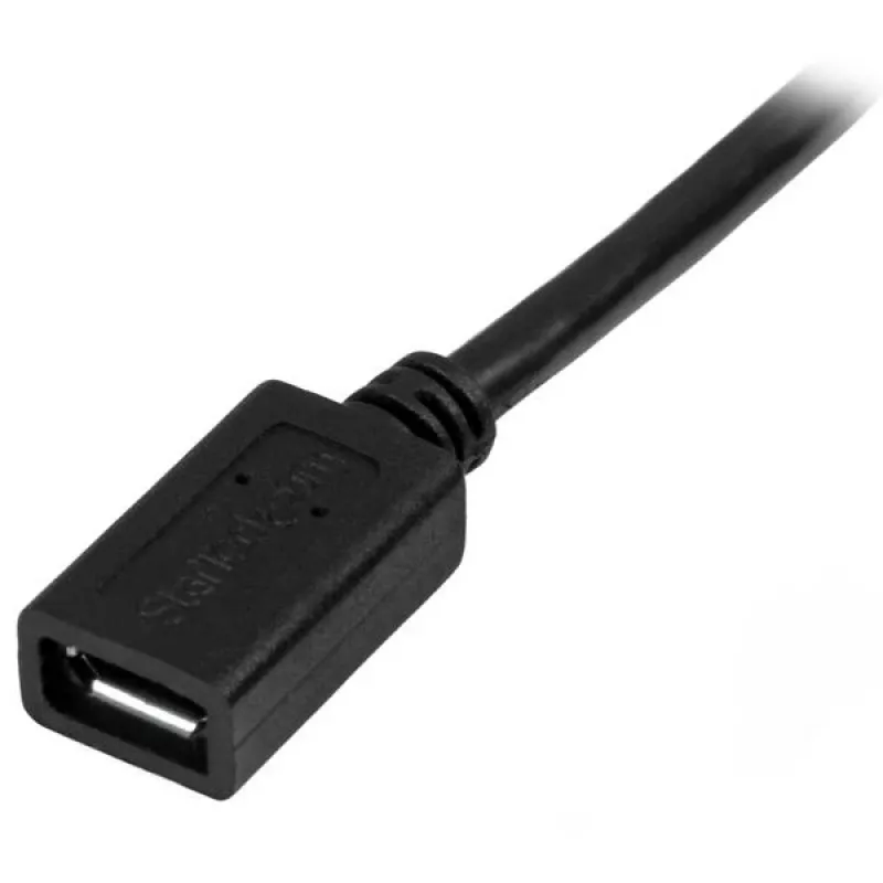 StarTech.com USBUBEXT50CM Micro-USB-jatkojohto uros/naaras, 0,5 m (20 tuumaa), Micro-USB B, USB 2.0, musta