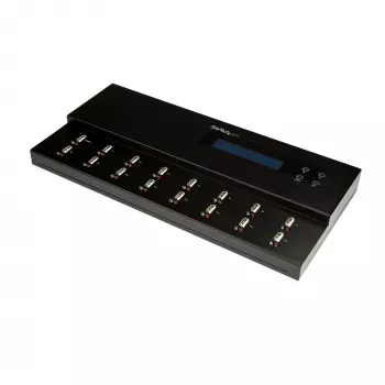 StarTech.com erillinen 1-15 USB-muistitikun kopioija ja tyhjentäjä, useiden USB-flash-asemien kopioija, järjestelmän ja tiedostojen sekä koko aseman kopiointi 1,5 GB/min, yksittäinen ja 3-kertainen tyhjennys, LCD-näyttö – TAA
