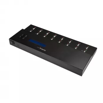 StarTech.com erillinen 1-15 USB-muistitikun kopioija ja tyhjentäjä, useiden USB-flash-asemien kopioija, järjestelmän ja tiedostojen sekä koko aseman kopiointi 1,5 GB/min, yksittäinen ja 3-kertainen tyhjennys, LCD-näyttö – TAA