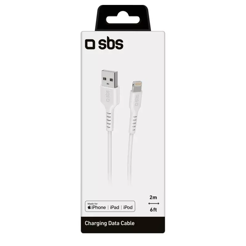 Lightning-kaapeli SBS TECABLEUSBIP5289W 2m valkoinen USB A