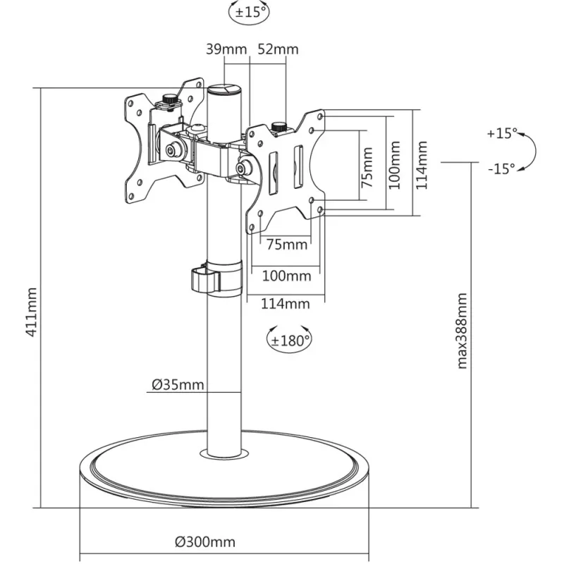Techly ICA-LCD 402 monitoriteline / jalusta 81,3 cm (32