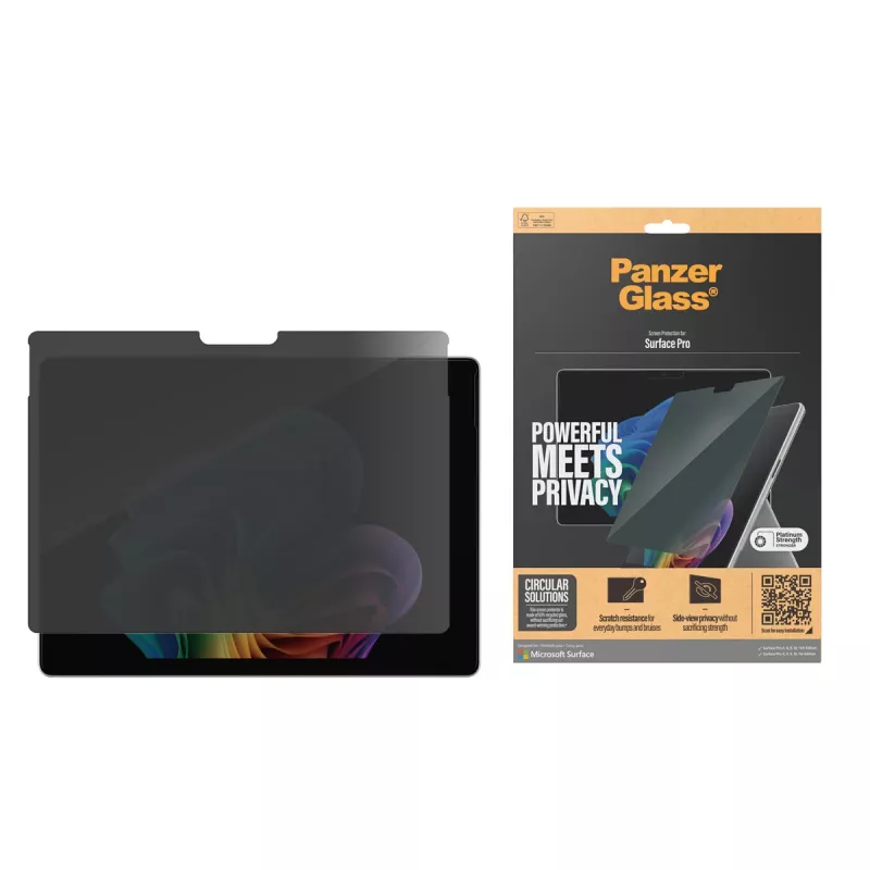 PanzerGlass ® tietosuojanäytönsuojakalvo Microsoft Surface Pro X | Pro 8 | Pro 9 | Pro 10 | Pro 11th Edition | Ultra-Wide Fit