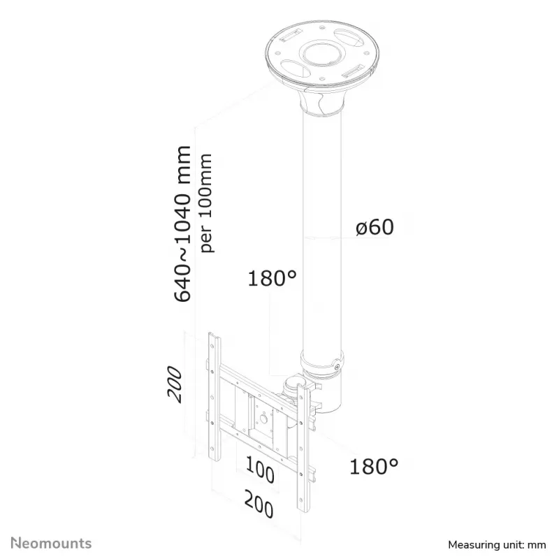 Neomounts FPMA-C200 näytön/TV:n kattoteline 10-40 inch - k 64-104 cm