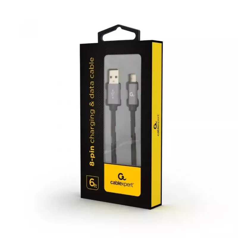 Matkapuhelinkaapeli GEMBIRD USB A - Lightning CCB-MUSB2B-AMLM-6 1,8 m USB 2.0 musta