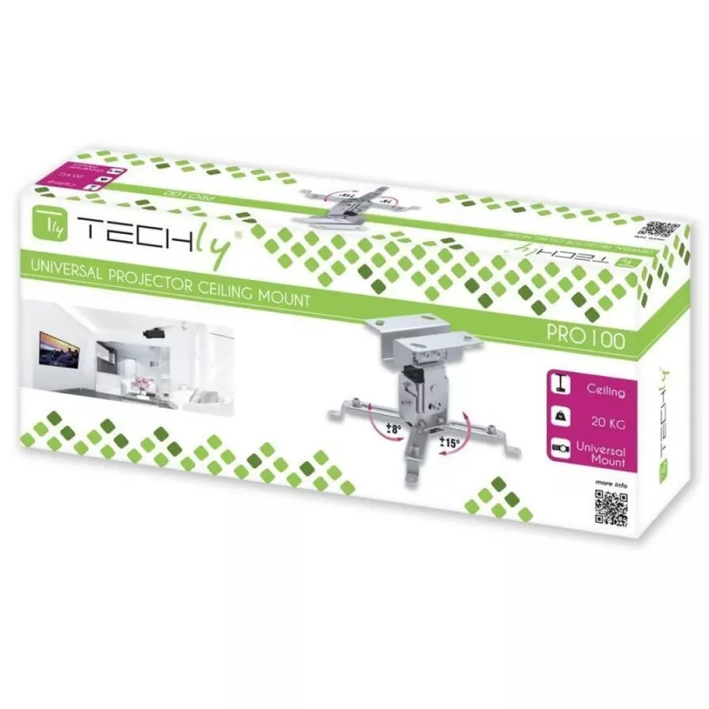 Techly projektorin kattotelineen jatke 130 mm hopea ICA-PM 2S