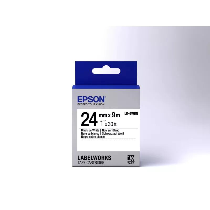 Epson tarrakasetti Standard LK-6WBN musta/valkoinen 24mm (9m)