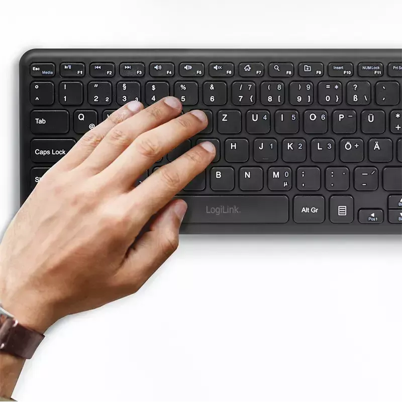 Näppäimistö LogiLink ID0188 Home RF langaton QWERTZ musta