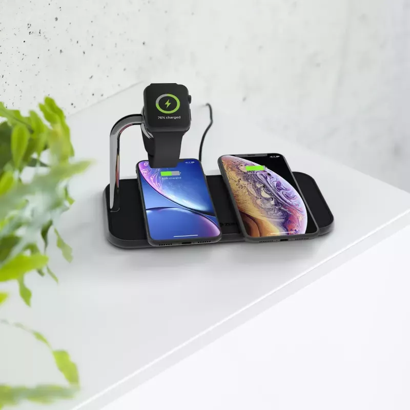 Langaton laturi ZENS Dual+Watch alumiini musta