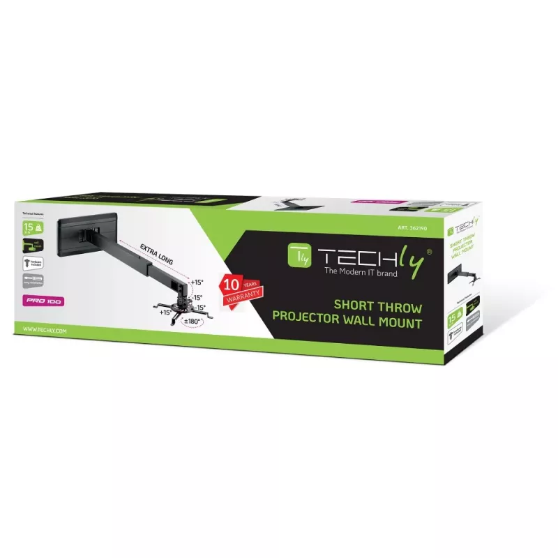 Techly ICA-PM 21 projektoriteline seinä musta