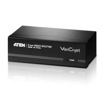 ATEN 2-porttinen VGA-videosplitteri (450 MHz), VGA, 2x VGA, 2048 x 1536 pikseliä, musta, metalli, QXGA