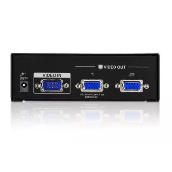 ATEN 2-porttinen VGA-videosplitteri (450 MHz), VGA, 2x VGA, 2048 x 1536 pikseliä, musta, metalli, QXGA