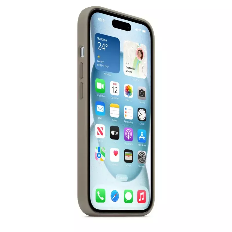 Silikonikuori Apple iPhone 15 MagSafe Clay kuori ruskea