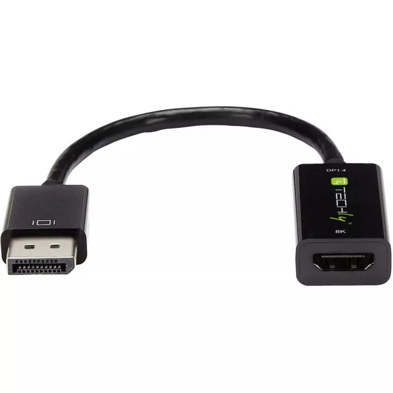 Techly IADAP-DP-HDMIF8K aktiivinen DisplayPort 1.4 (u) – HDMI (n) -sovitin, 8K, musta